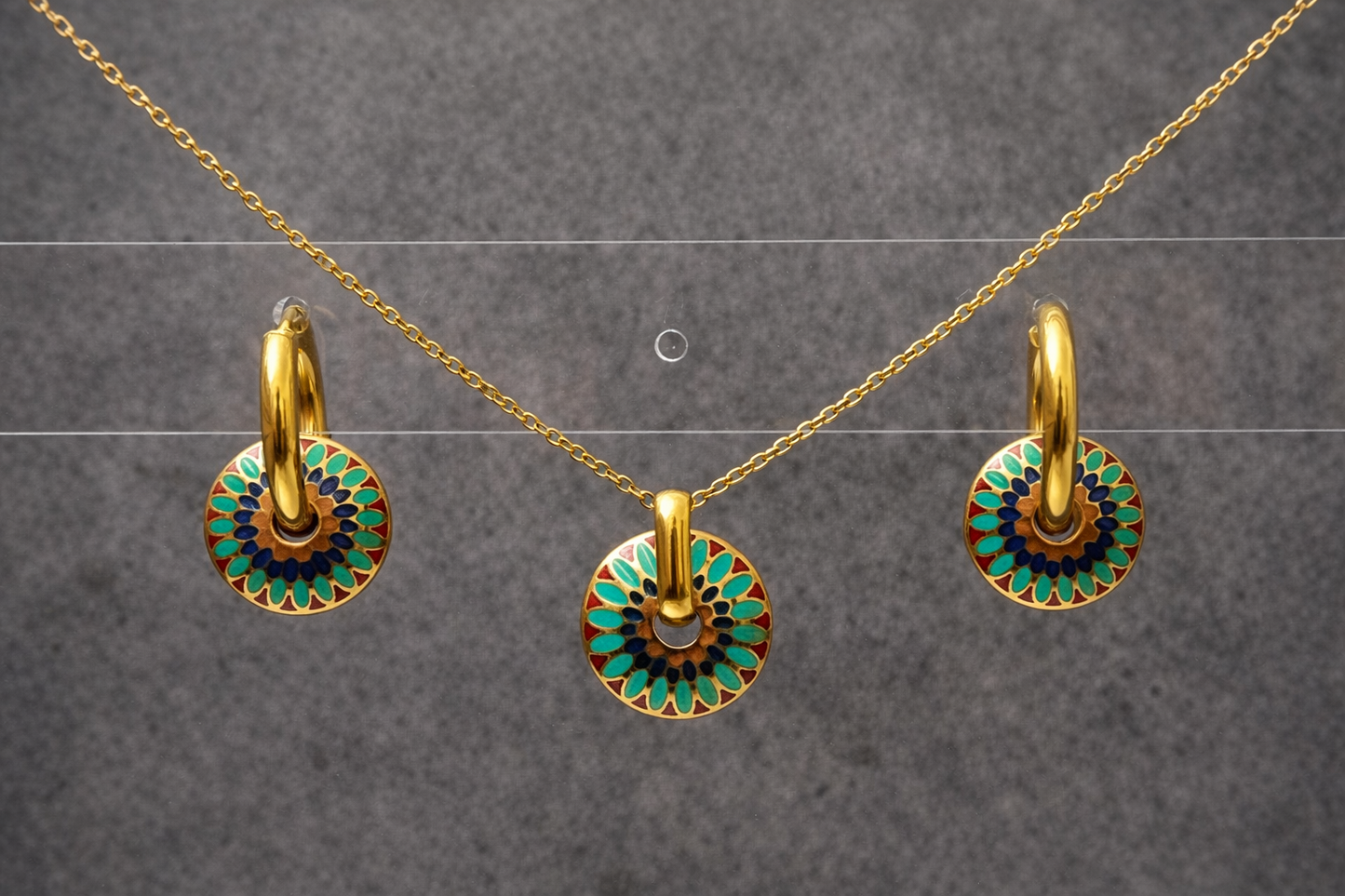 Jordan Hoops & Pendant Set