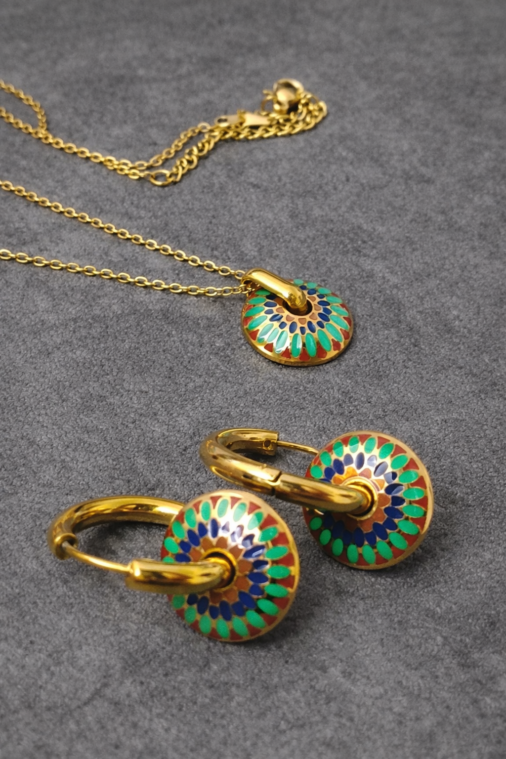 Jordan Hoops & Pendant Set